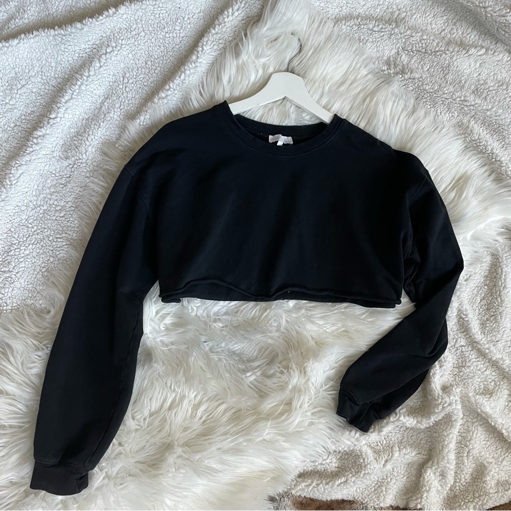 Meshki ‘Alice’ Loose Fit Cropped Jumper in Black